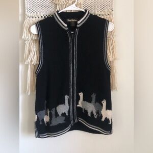 Vintage Latin Collection 100% Alpaca Sweater Vest Size Small Full Zip